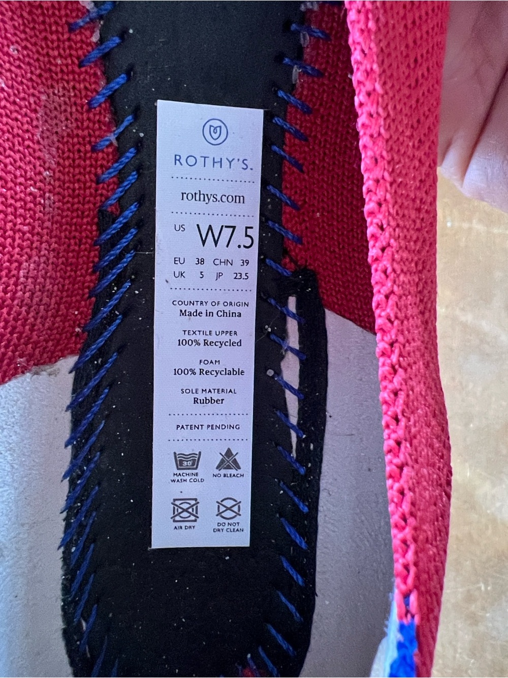 Rothy's the Point Flats Comfort Shoe Flame Knit W7.5 limited edition retired - Picture 2 of 5